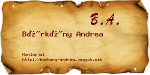 Bárkány Andrea névjegykártya