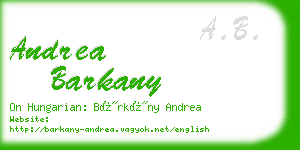 andrea barkany business card